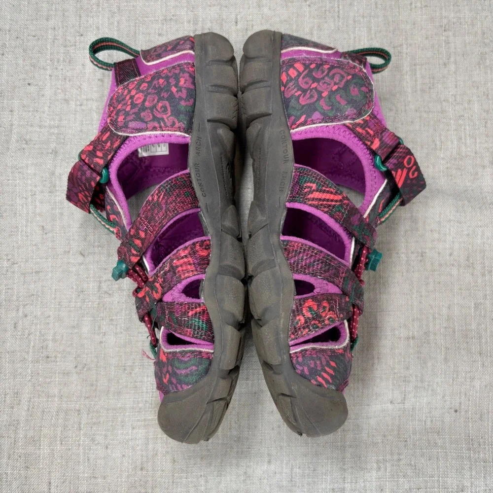 Keen Seacamp II CNX Sport Sandals Purple Pink Animal Print Water Shoes Kids 1